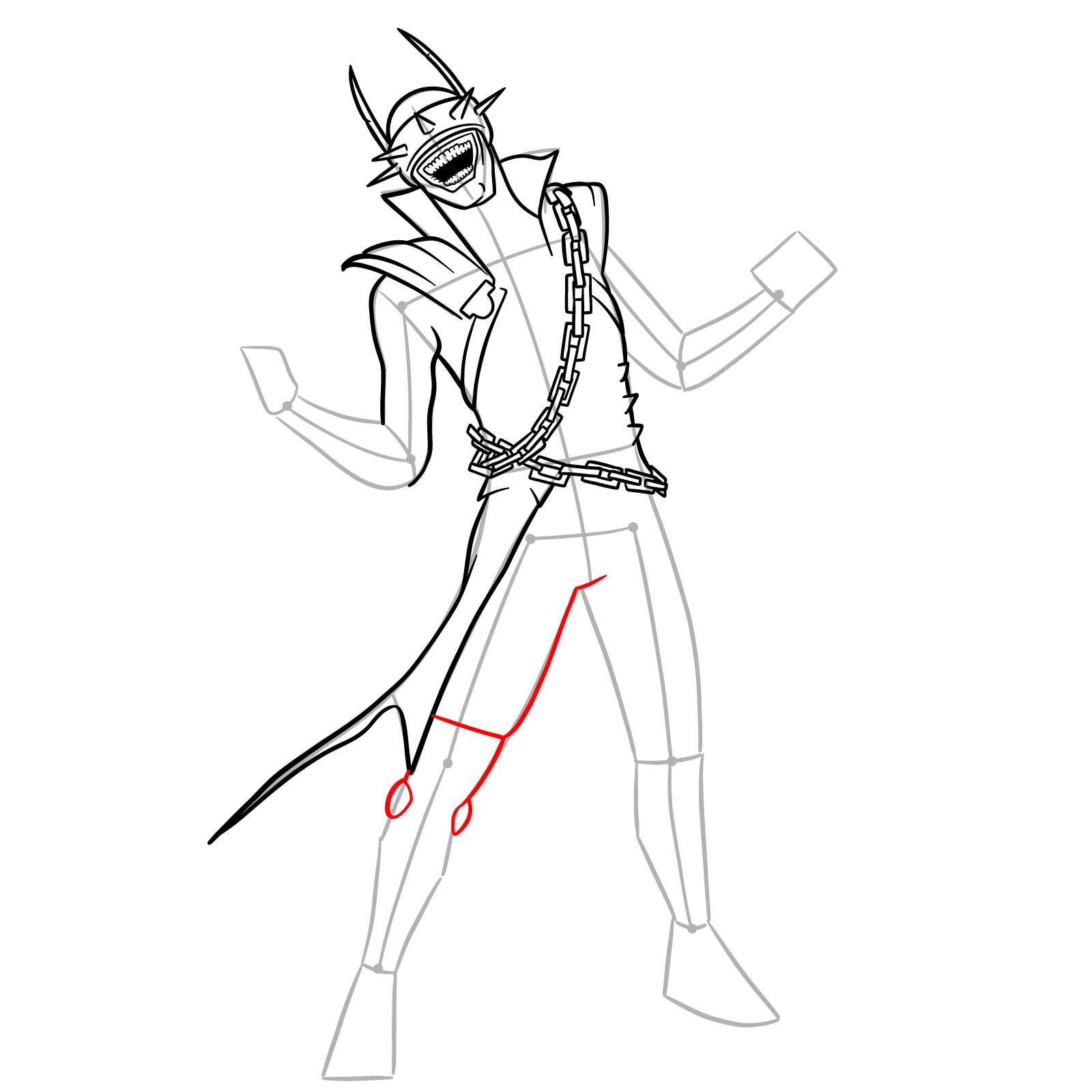 How to Draw The Batman Who Laughs - step 18
