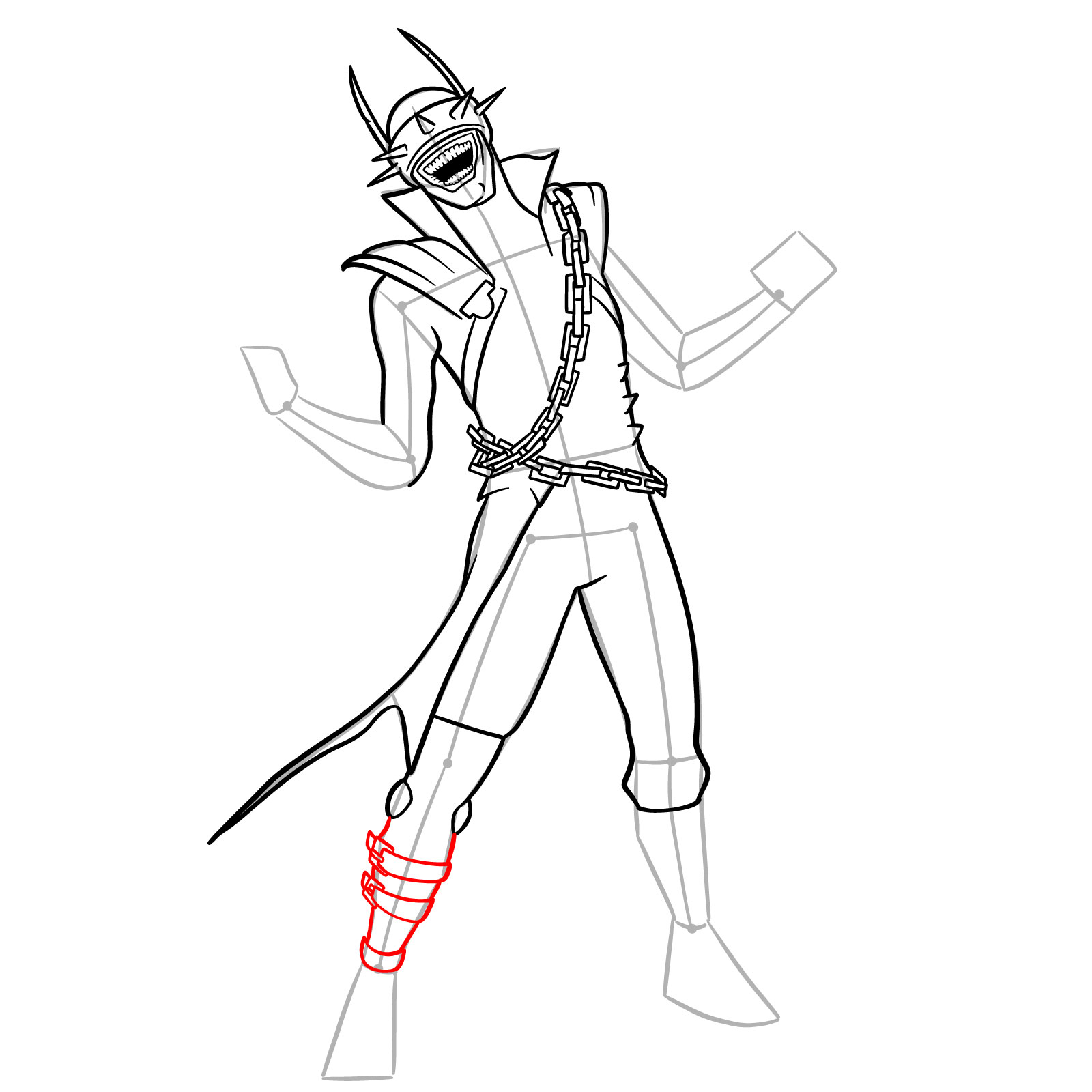 How to Draw The Batman Who Laughs - step 20