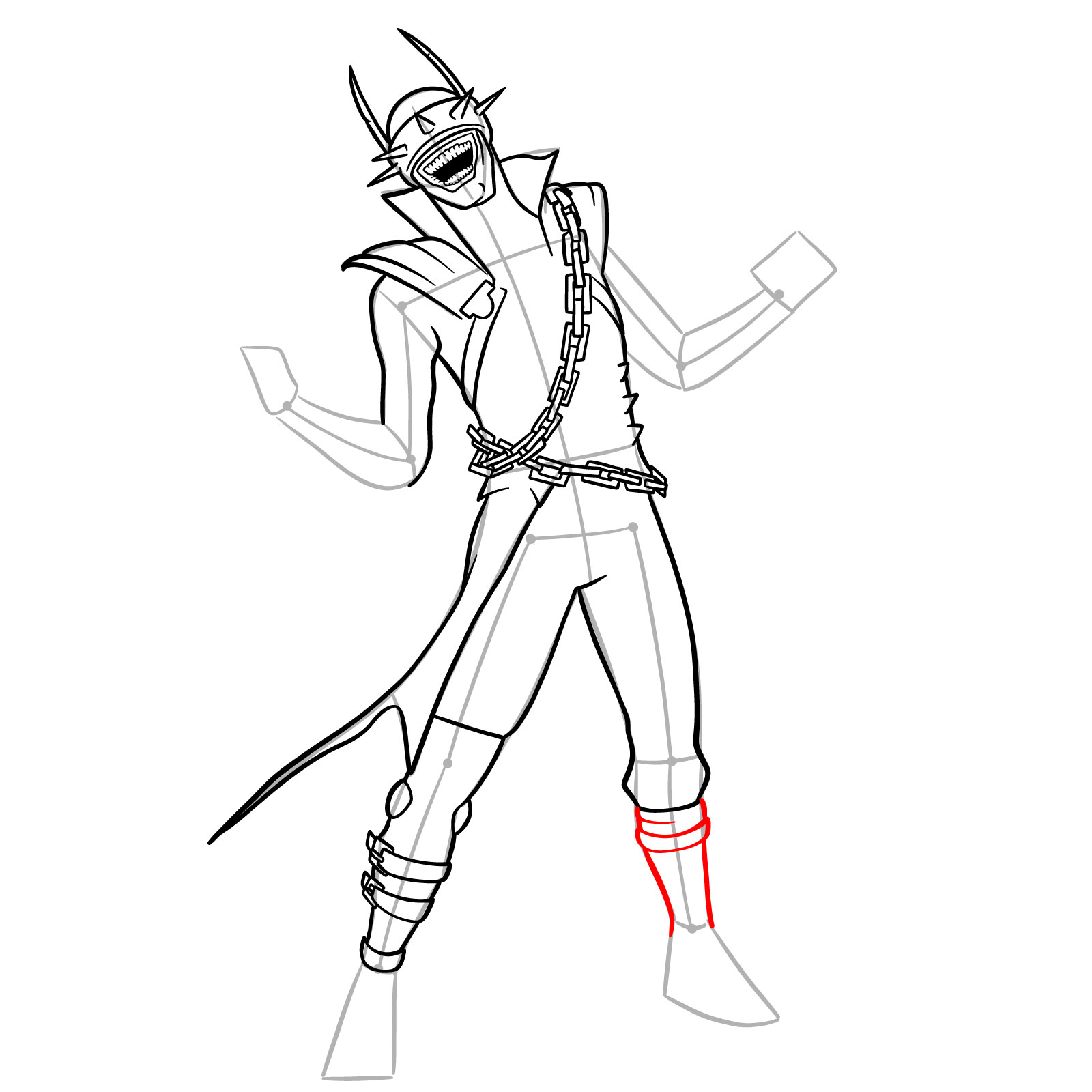 How to Draw The Batman Who Laughs - step 21