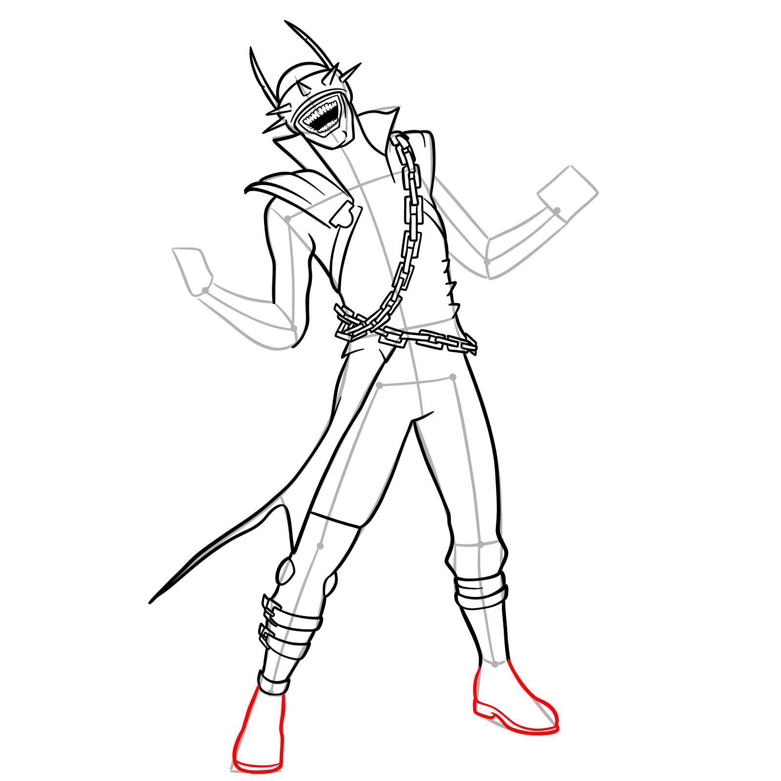How to Draw The Batman Who Laughs - step 22