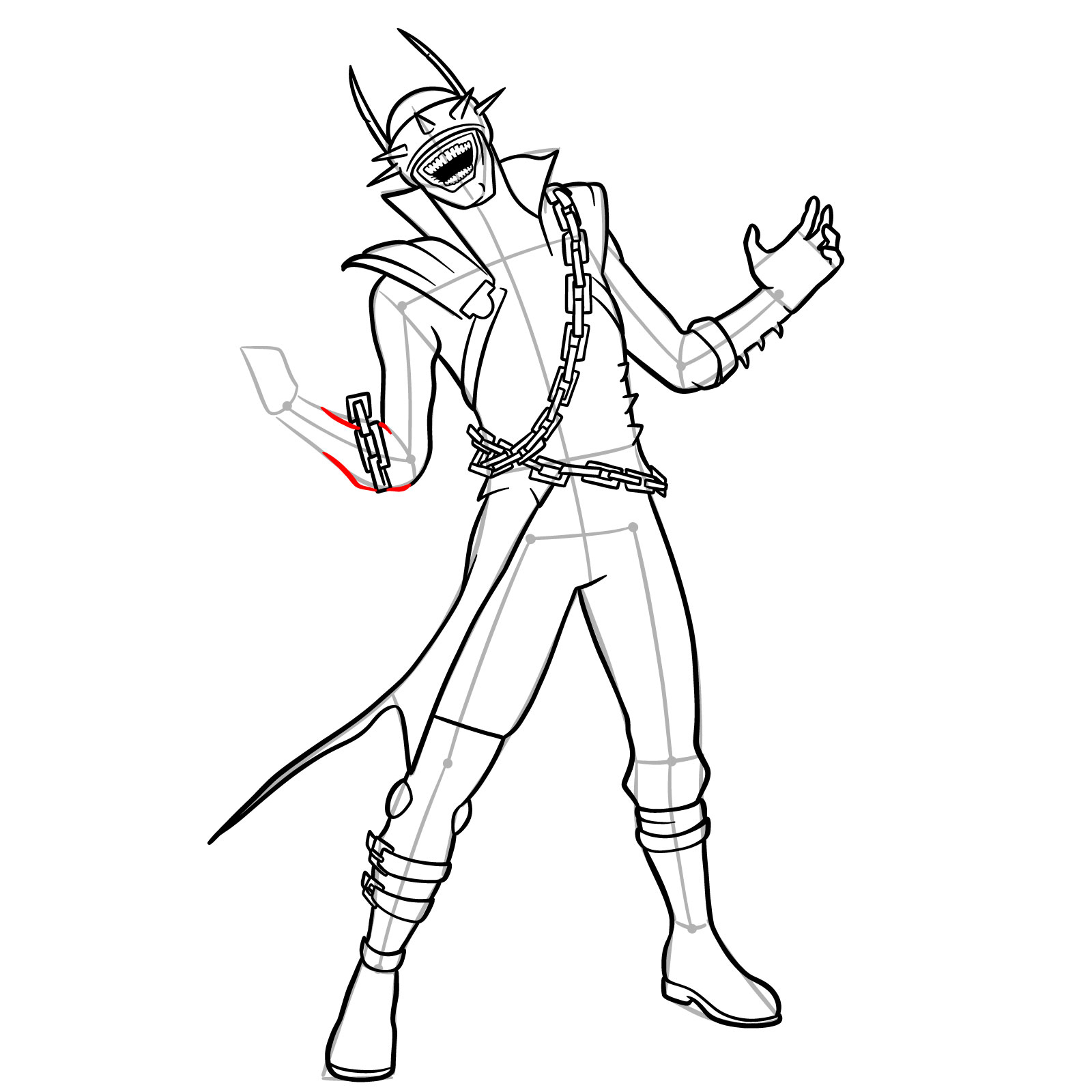 How to Draw The Batman Who Laughs - step 26