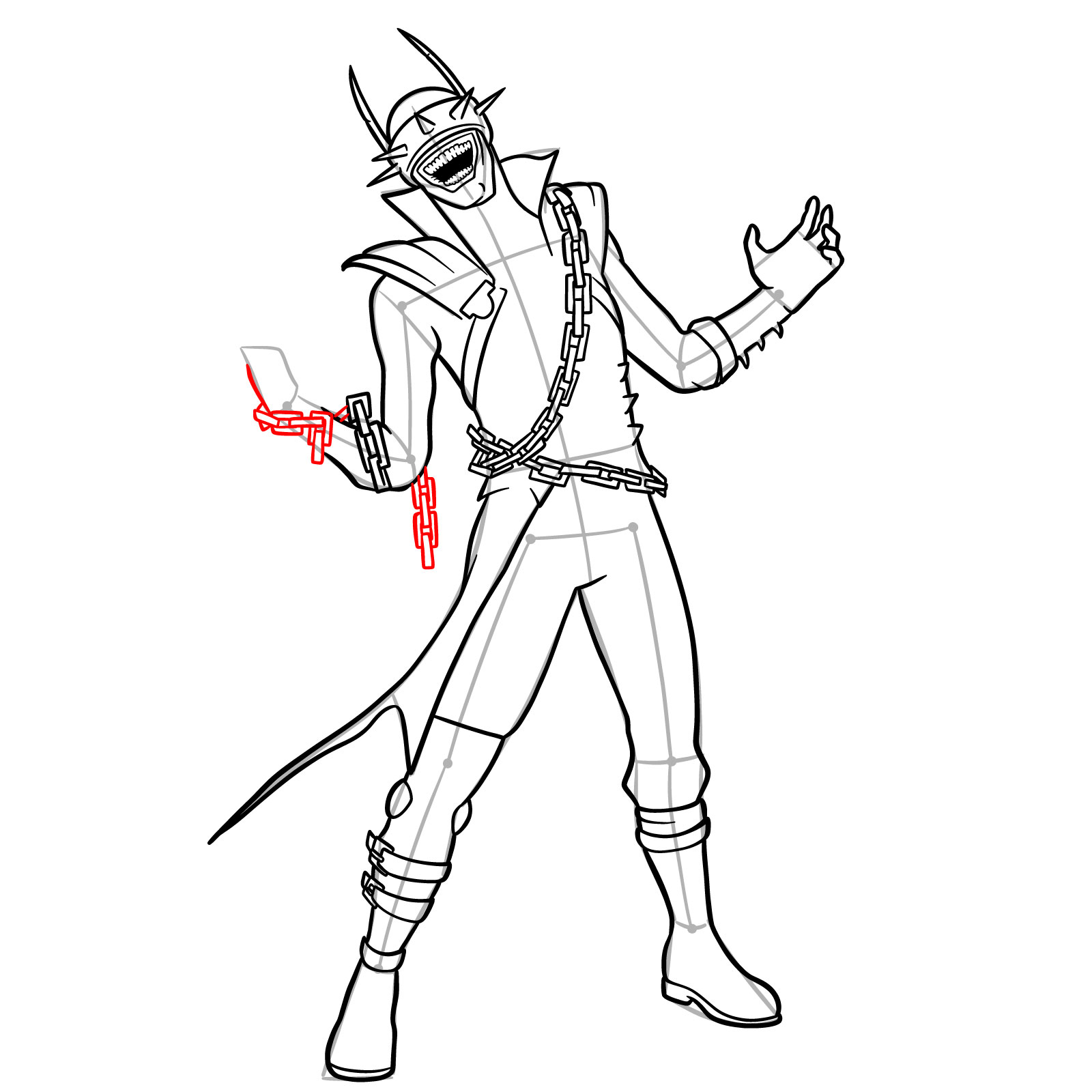 How to Draw The Batman Who Laughs - step 27
