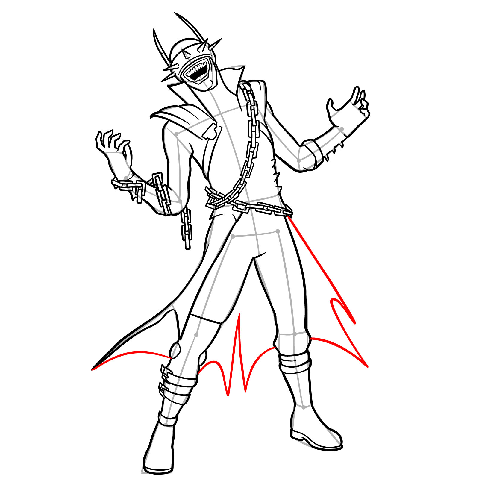 How to Draw The Batman Who Laughs - step 29