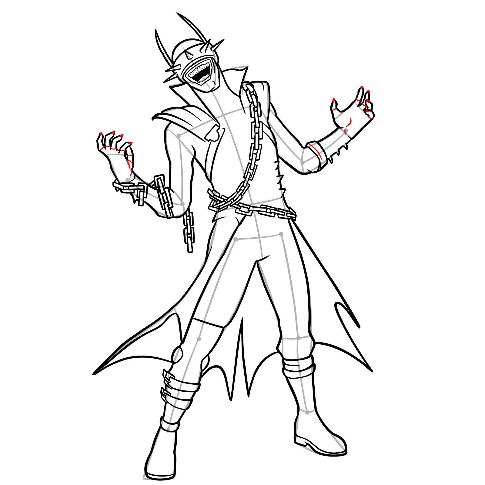How to Draw The Batman Who Laughs - step 30
