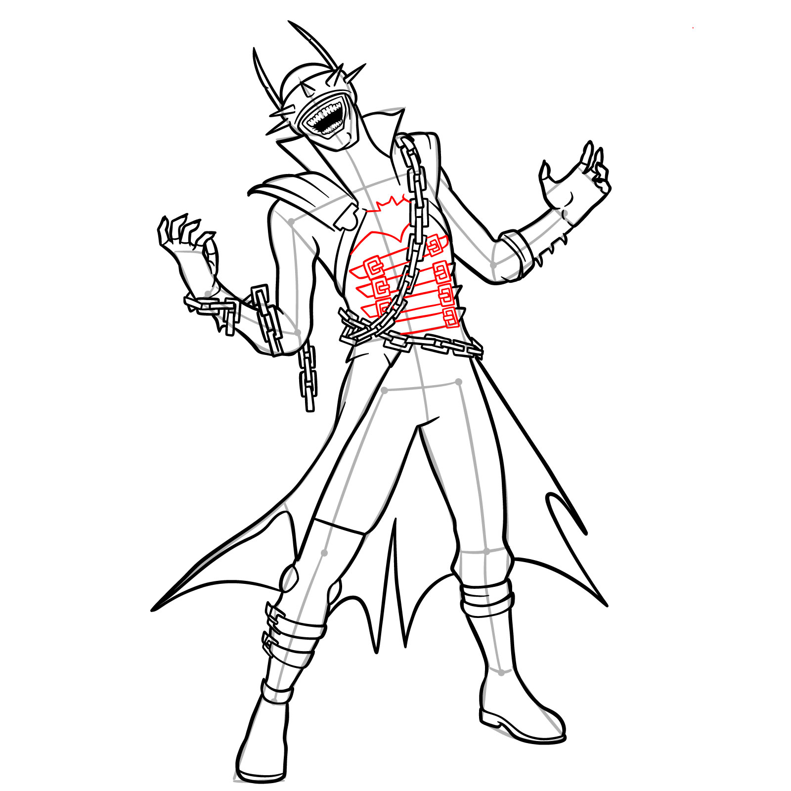 How to Draw The Batman Who Laughs - step 31