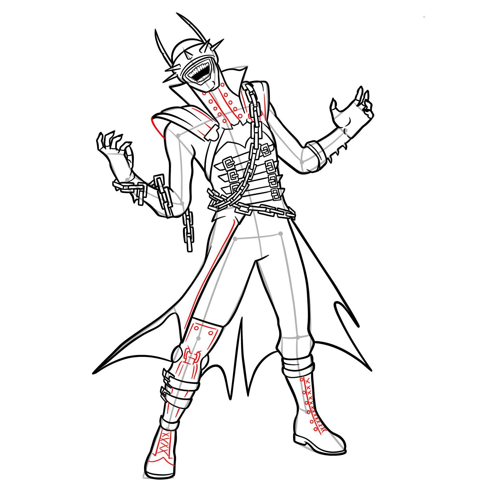 How to Draw The Batman Who Laughs - step 32