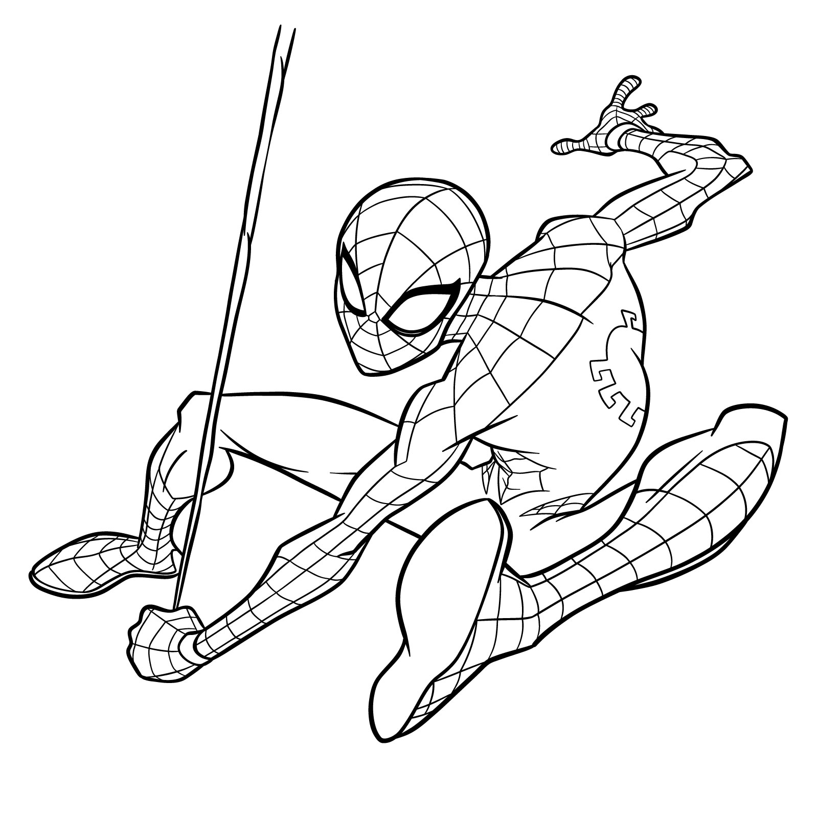 How to Draw Spider-Man Swinging on Web - step 19