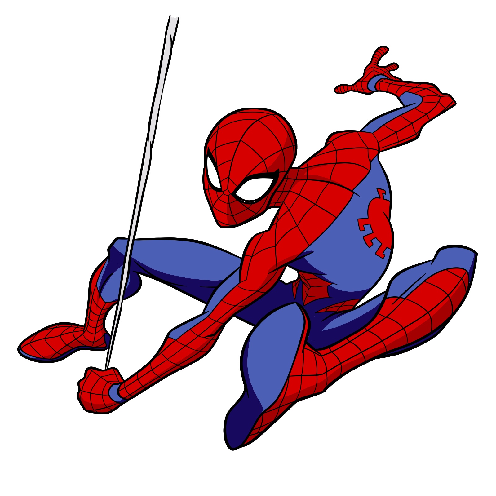 How to Draw Spider-Man Swinging on Web - final step