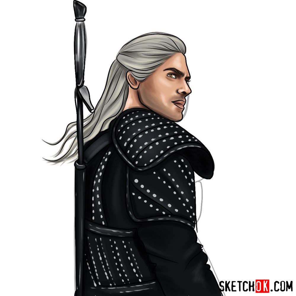 How to draw Geralt from Netflix series