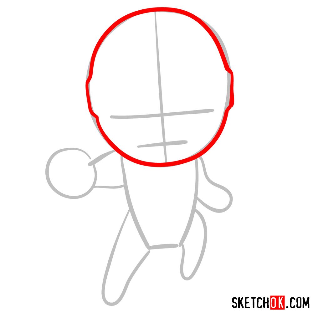 How to draw chibi Iron Man - step 03