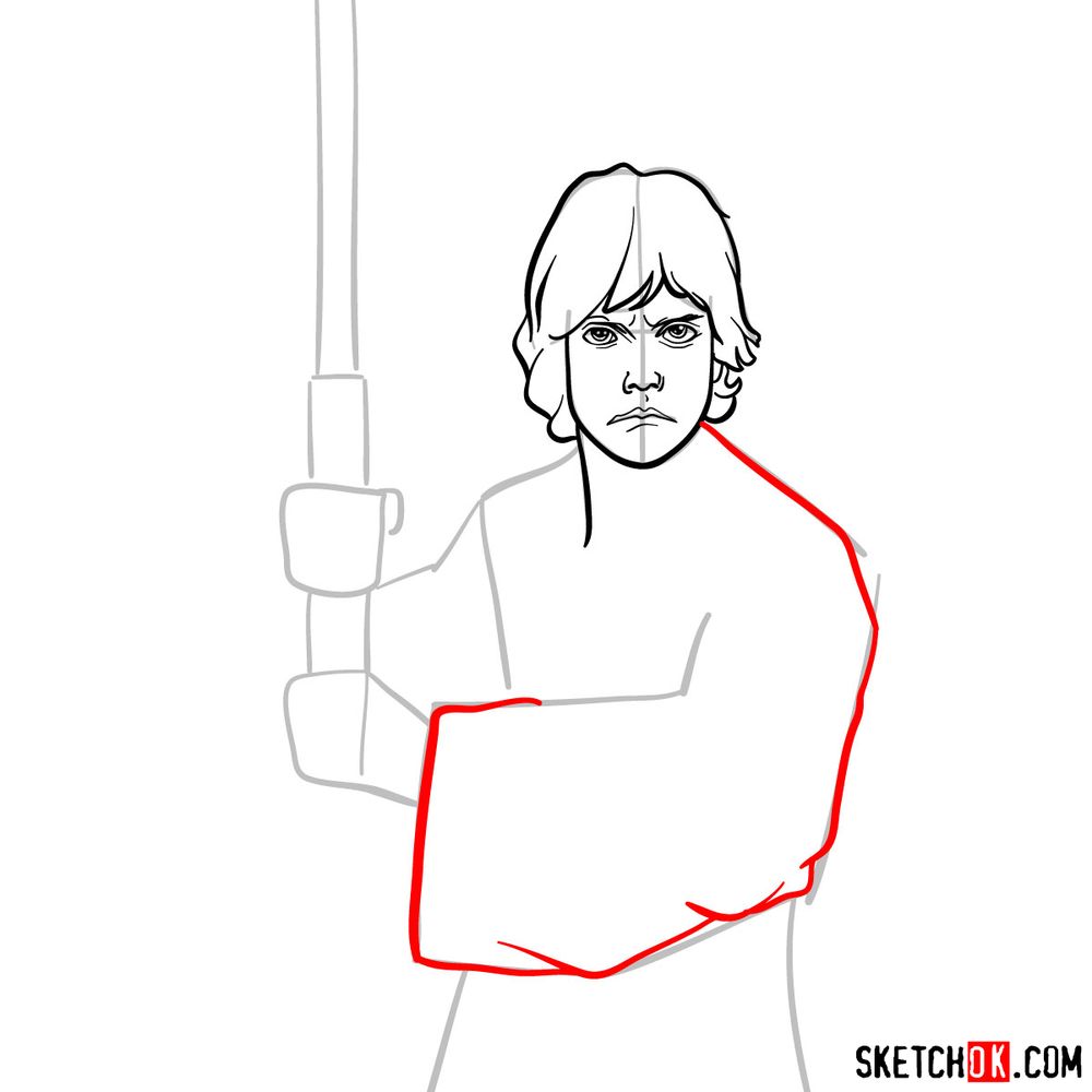 How to draw Luke Skywalker Sketchok easy drawing guides