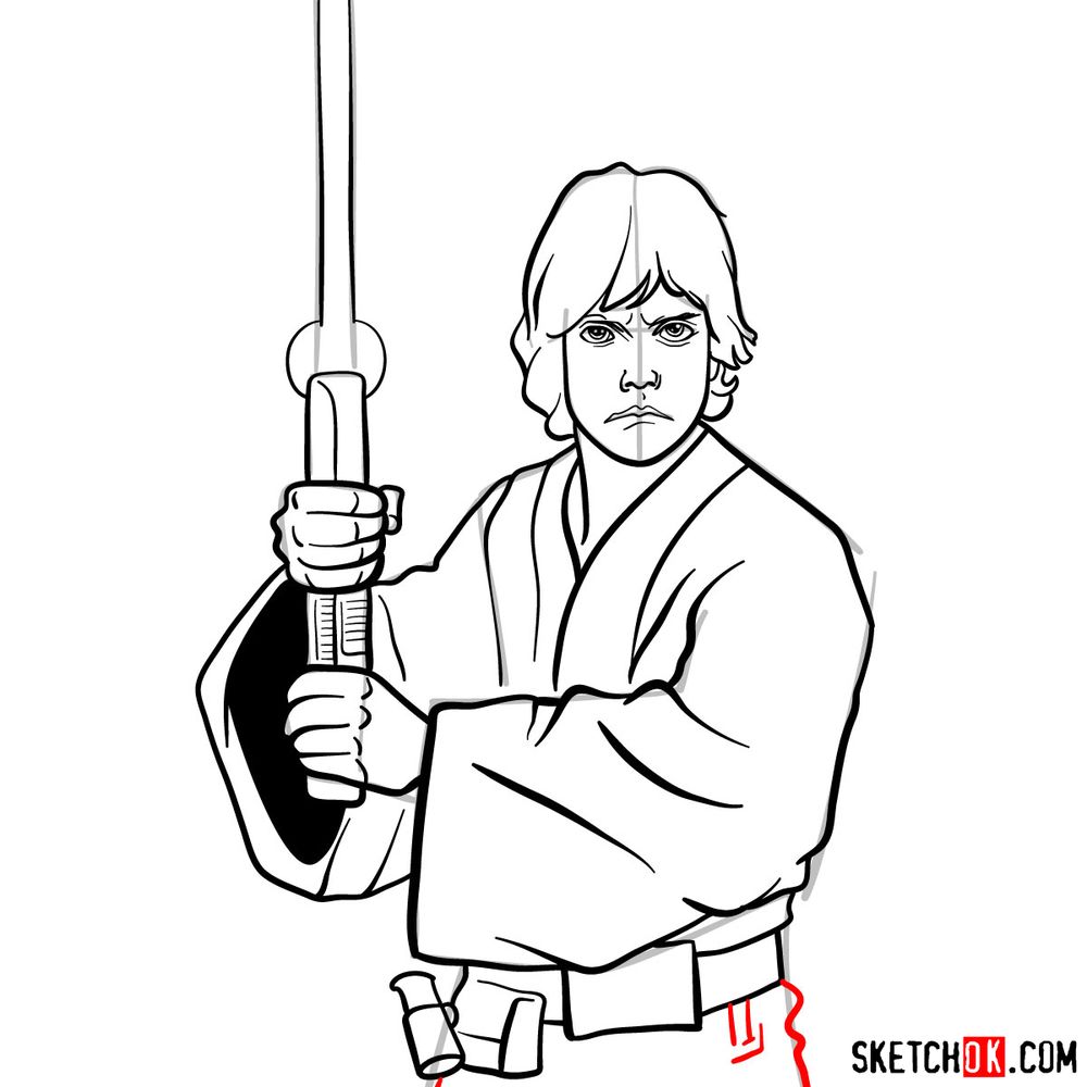 How to draw Luke Skywalker - Sketchok easy drawing guides