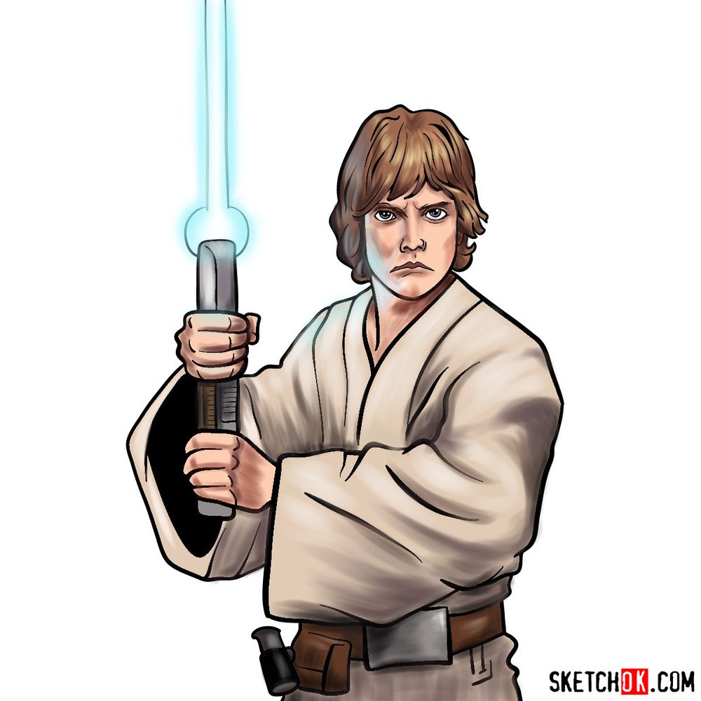 luke skywalker cartoon drawing