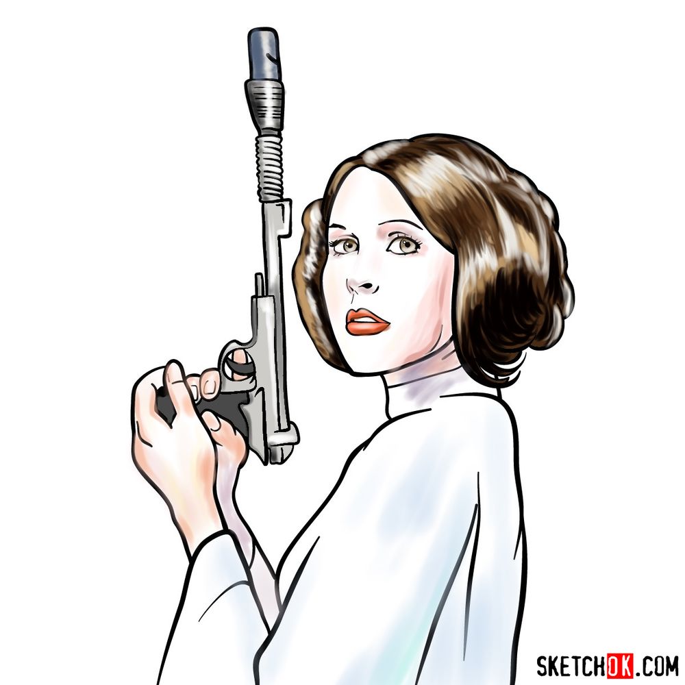 How to draw Princess Leia