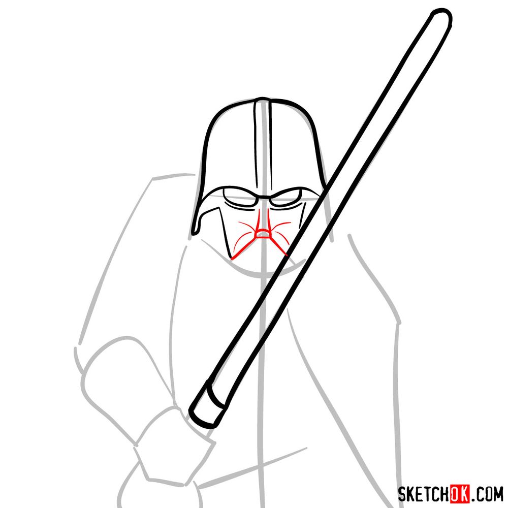 How to draw Darth Vader - step 06