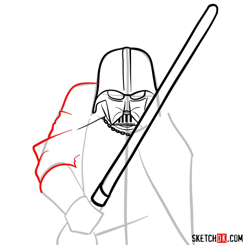 How to draw Darth Vader - step 09
