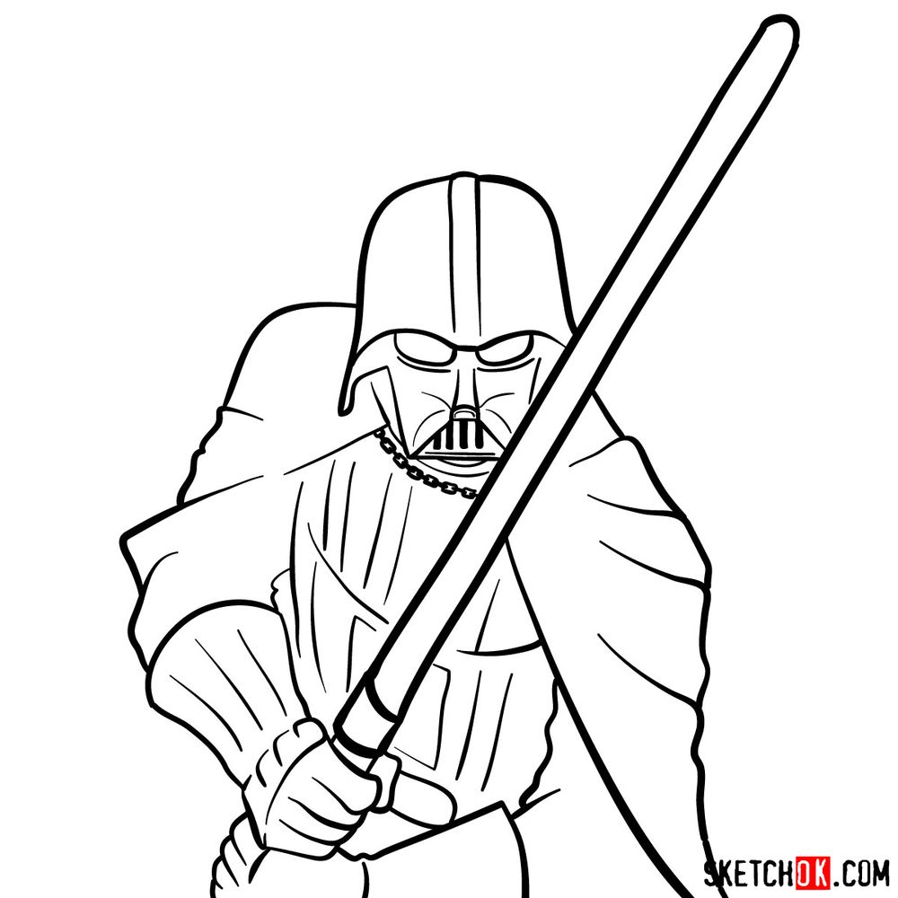 How to draw Darth Vader - step 14