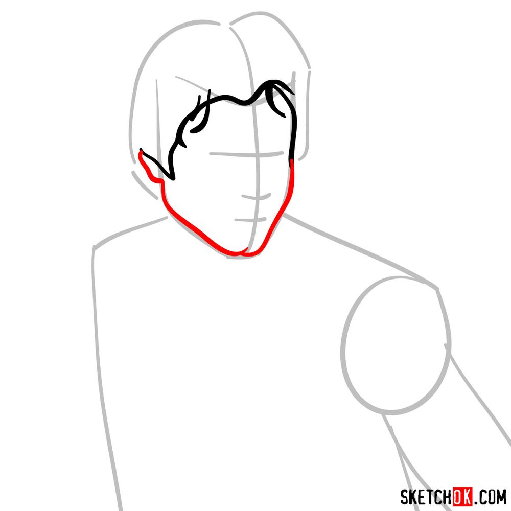 How to draw Han Solo - step 04
