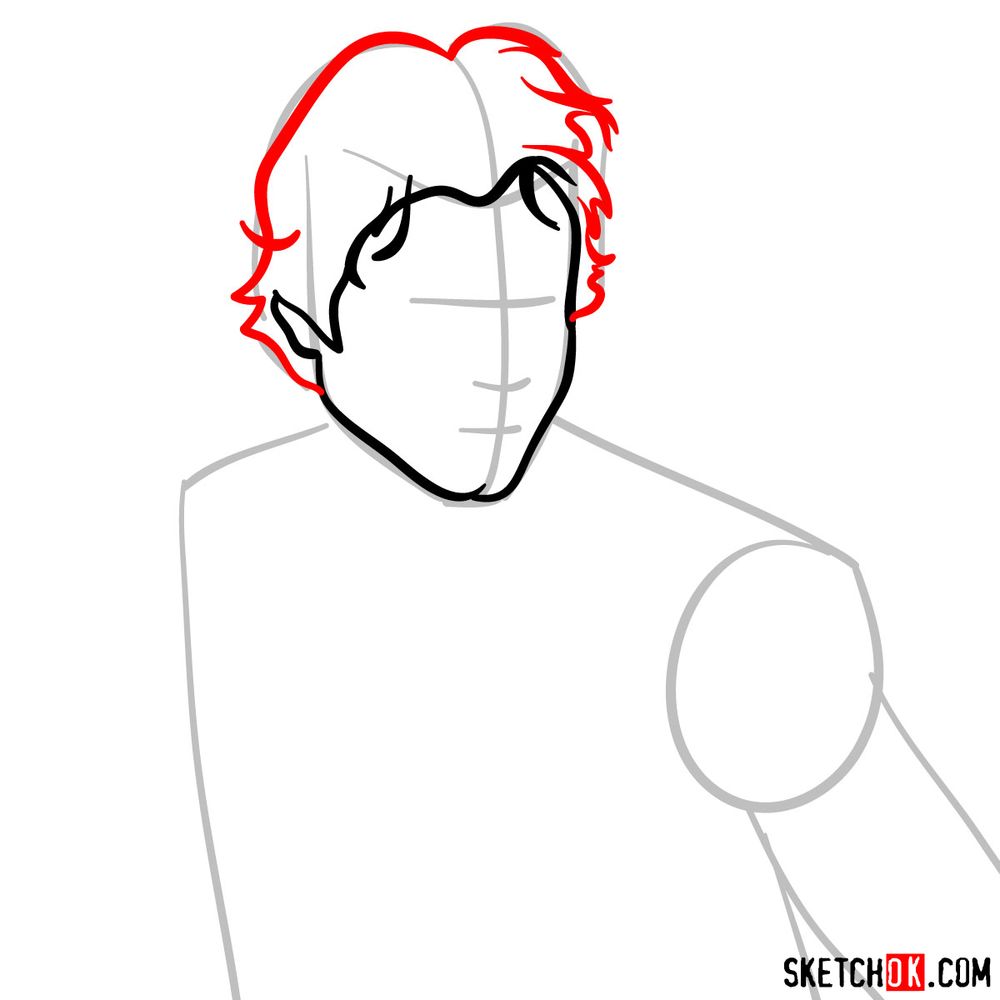 How to draw Han Solo - step 05