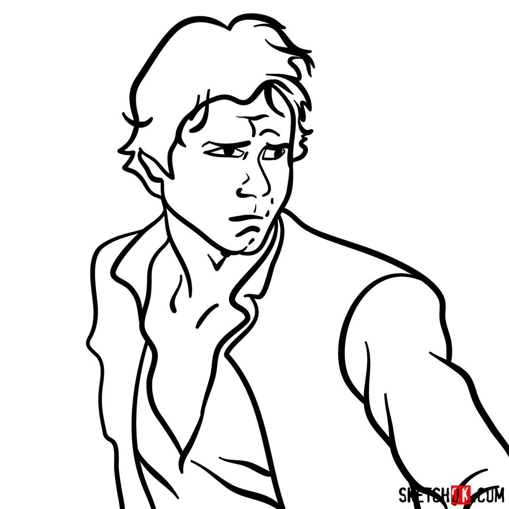 How to draw Han Solo - step 11