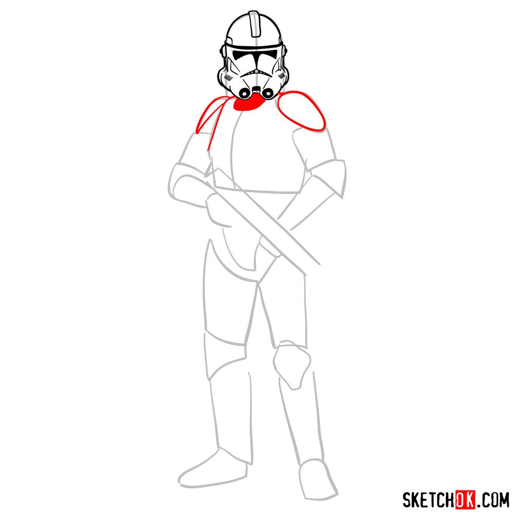 How to draw the Clone trooper - step 06