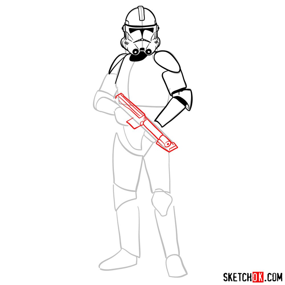 How to draw the Clone trooper - step 08