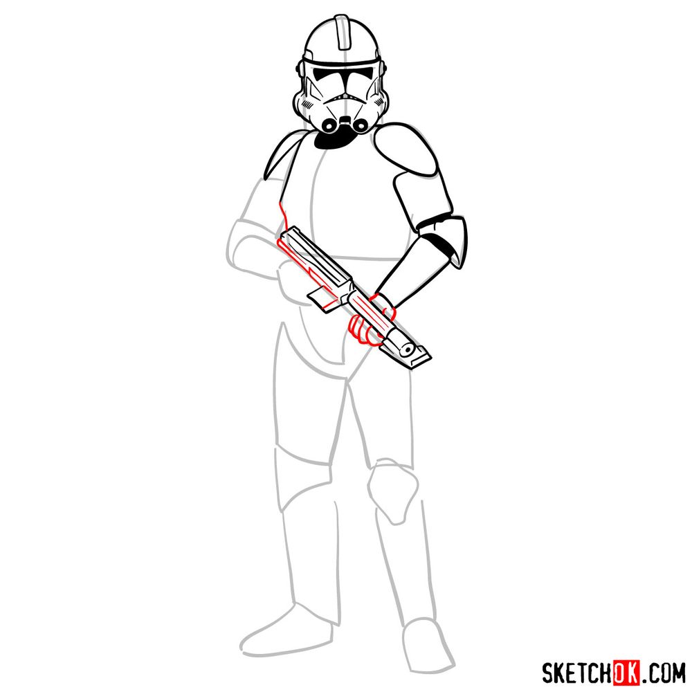 How to draw the Clone trooper - step 09