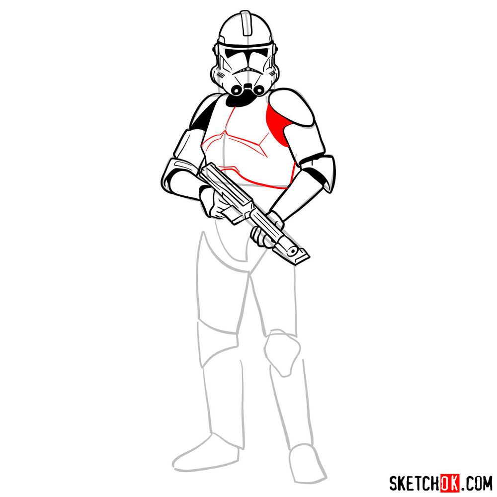 How to draw the Clone trooper - step 11