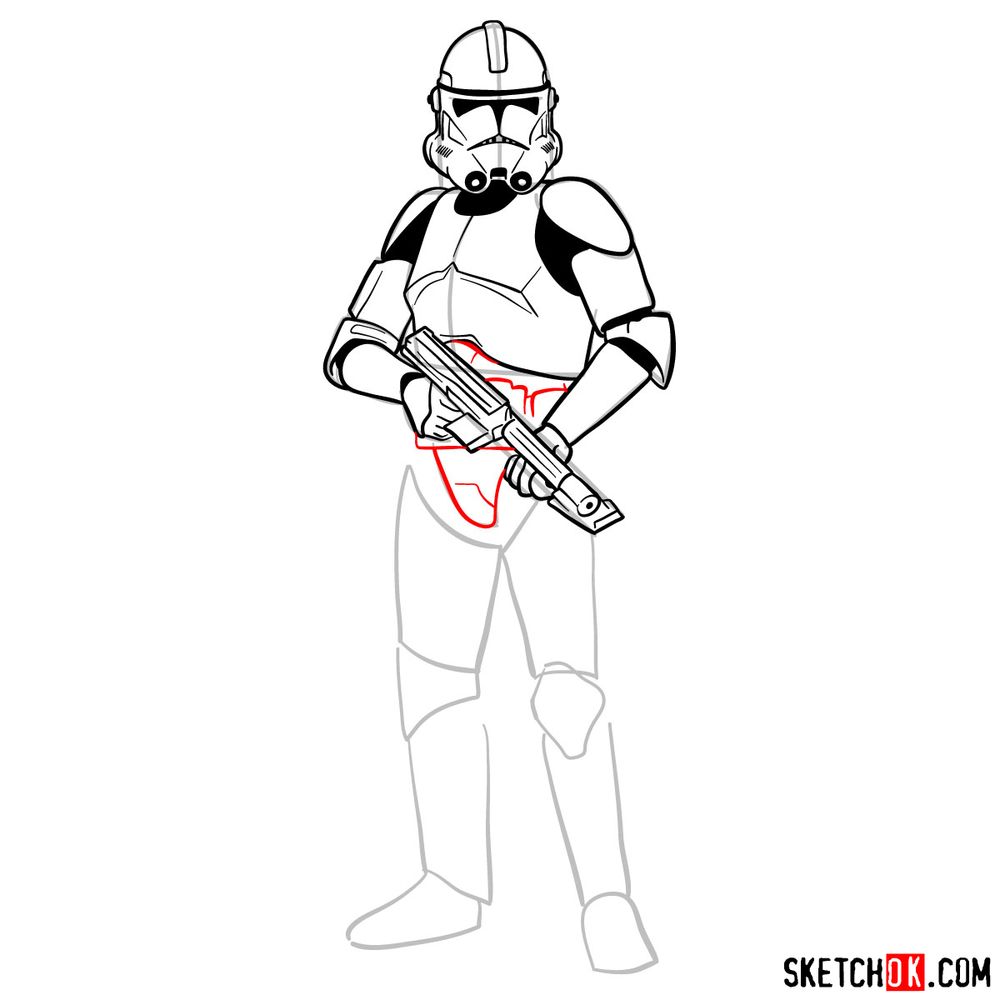 How to draw the Clone trooper - step 12