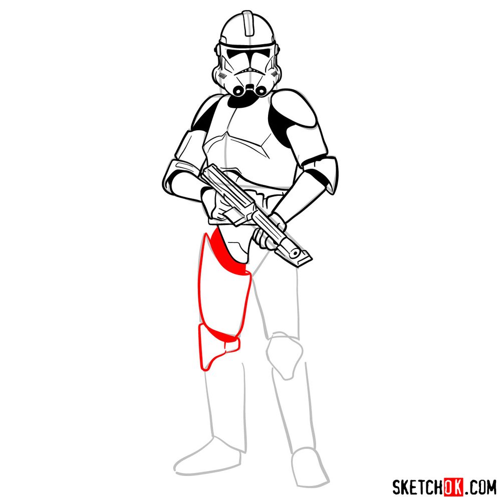 How to draw the Clone trooper - step 13