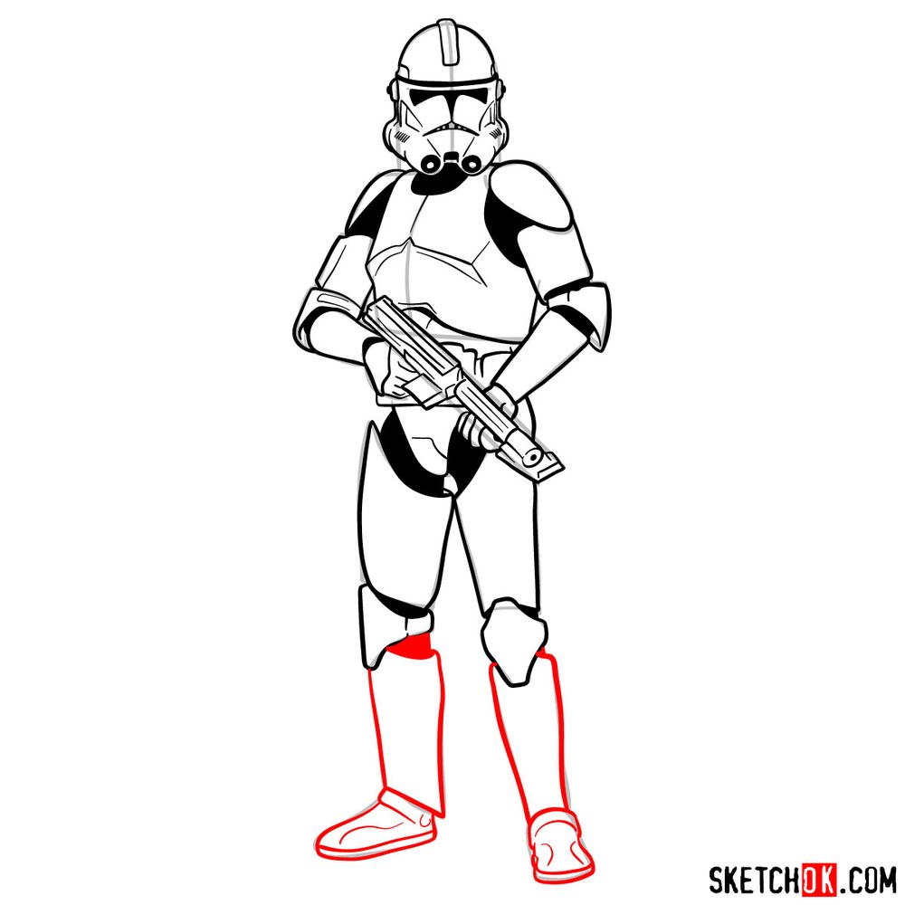 How to draw the Clone trooper - step 15