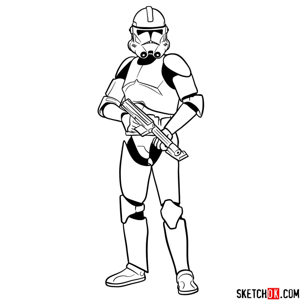 How to draw the Clone trooper - step 16