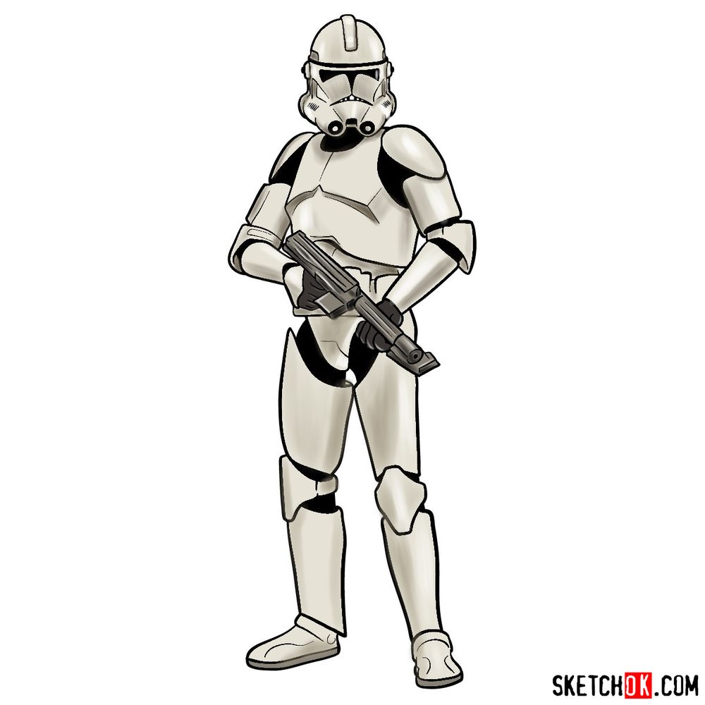 How to draw the Clone trooper