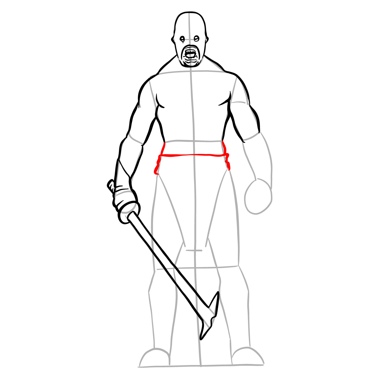 How to draw an Uruk-Hai Berserker - step 17