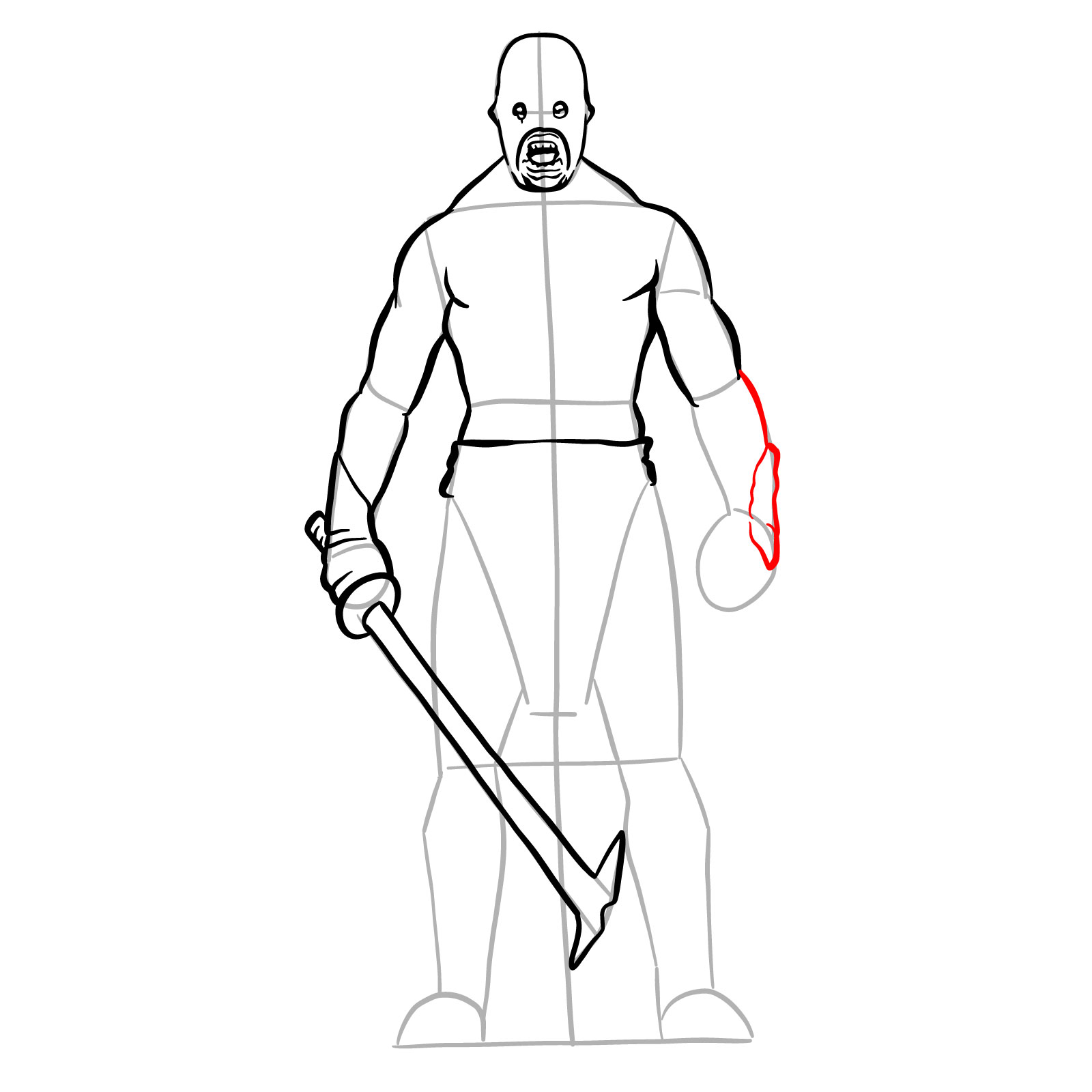 How to draw an Uruk-Hai Berserker - step 18