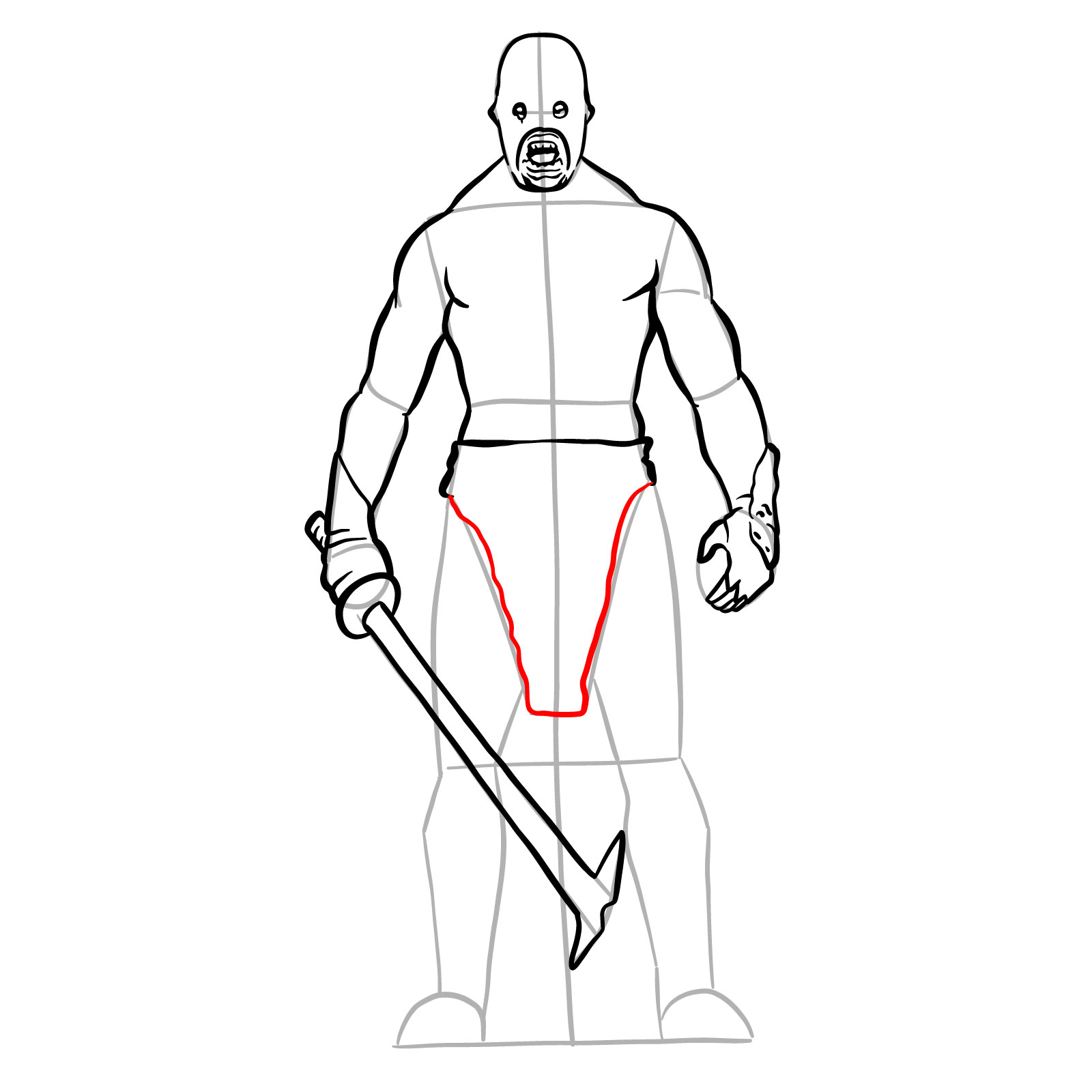 How to draw an Uruk-Hai Berserker - step 22