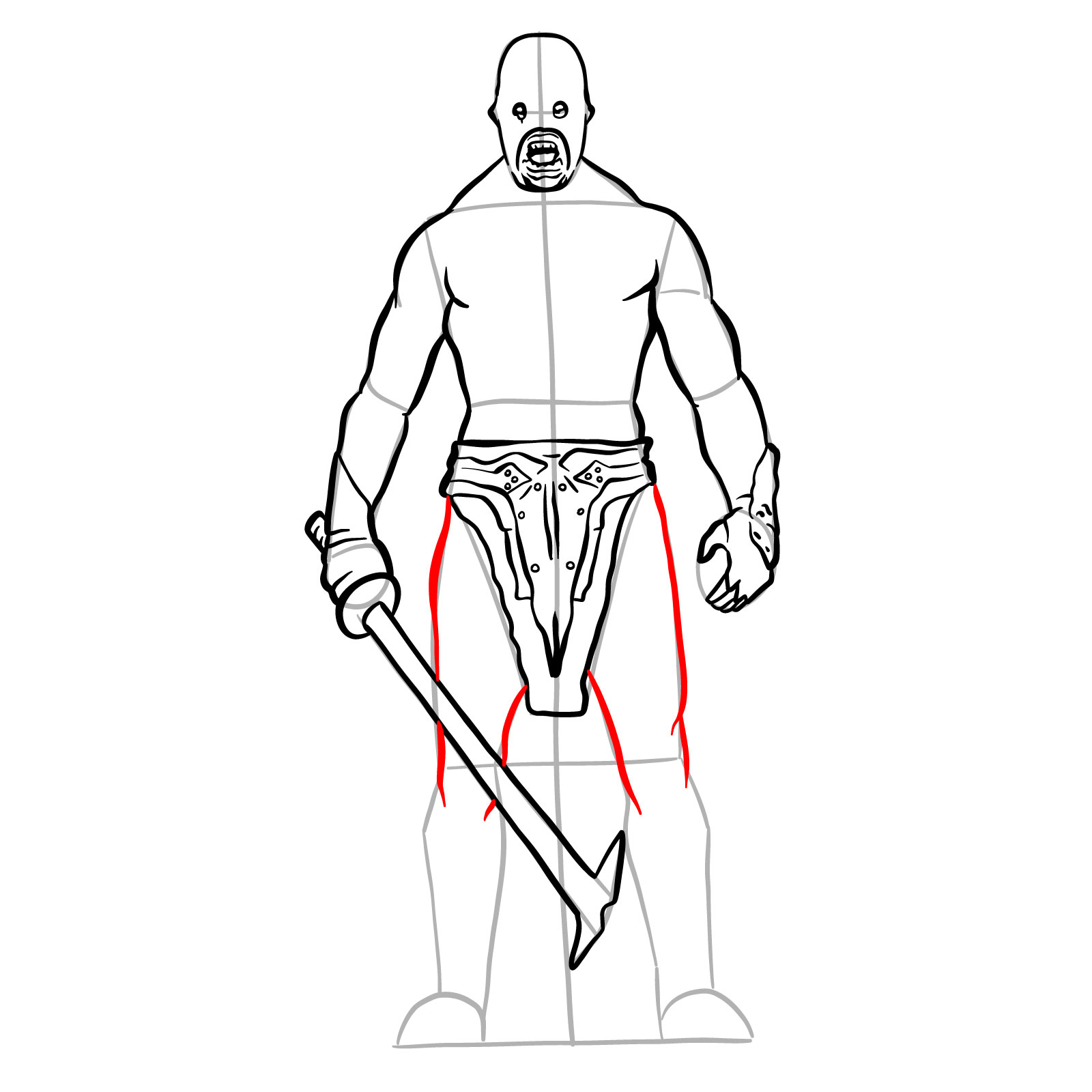 How to draw an Uruk-Hai Berserker - step 27