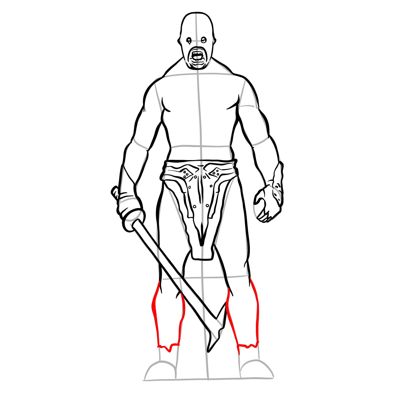 How to draw an Uruk-Hai Berserker - step 28