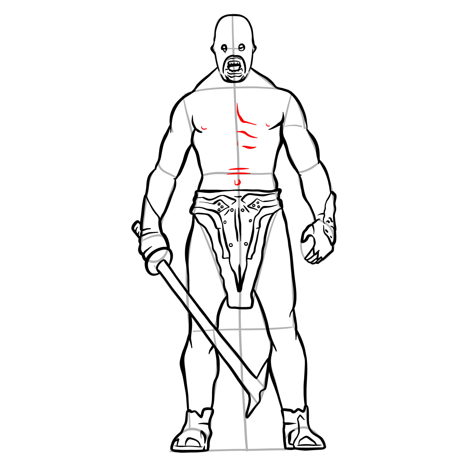 How to draw an Uruk-Hai Berserker - step 31