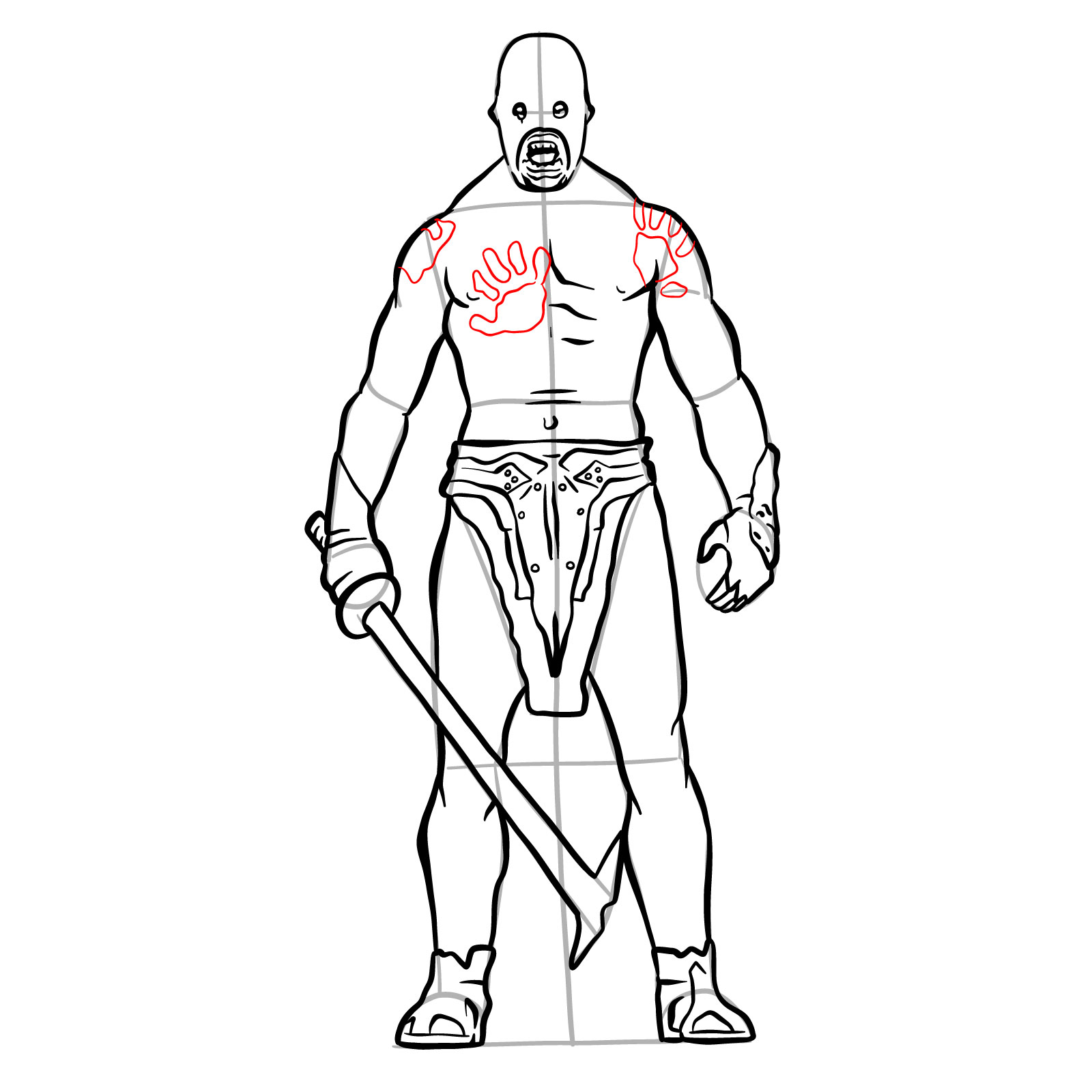 How to draw an Uruk-Hai Berserker - step 32