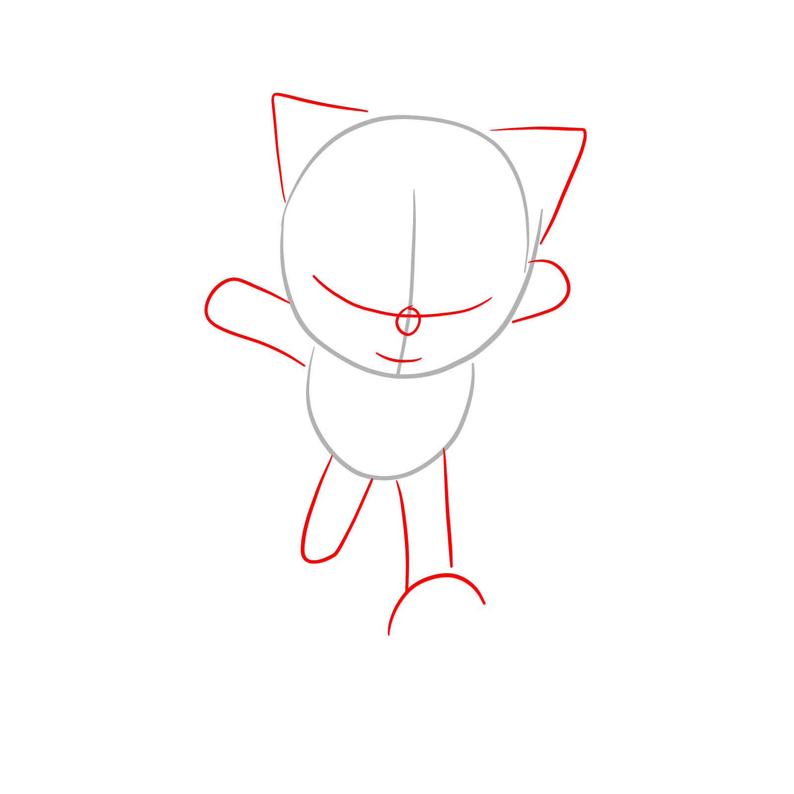 How to draw Sonic from the movie - step 02