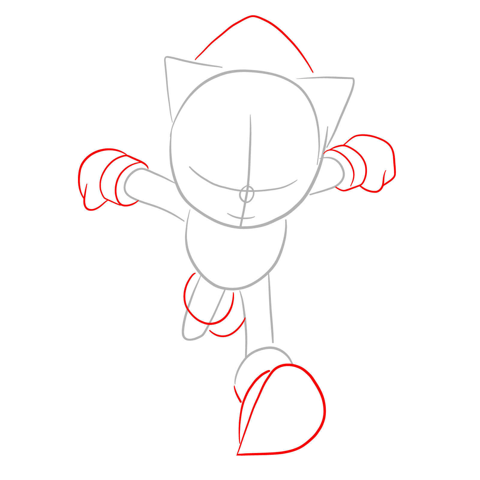 How to draw Sonic from the movie - step 03