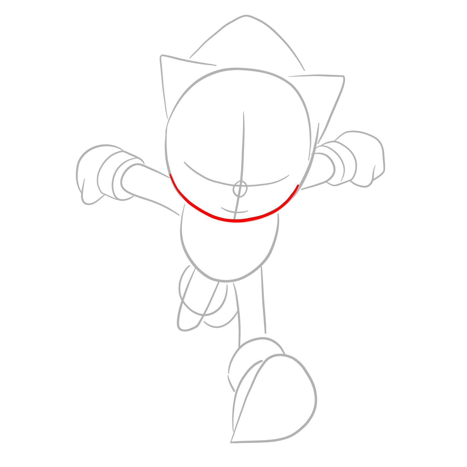 How to draw Sonic from the movie - step 04