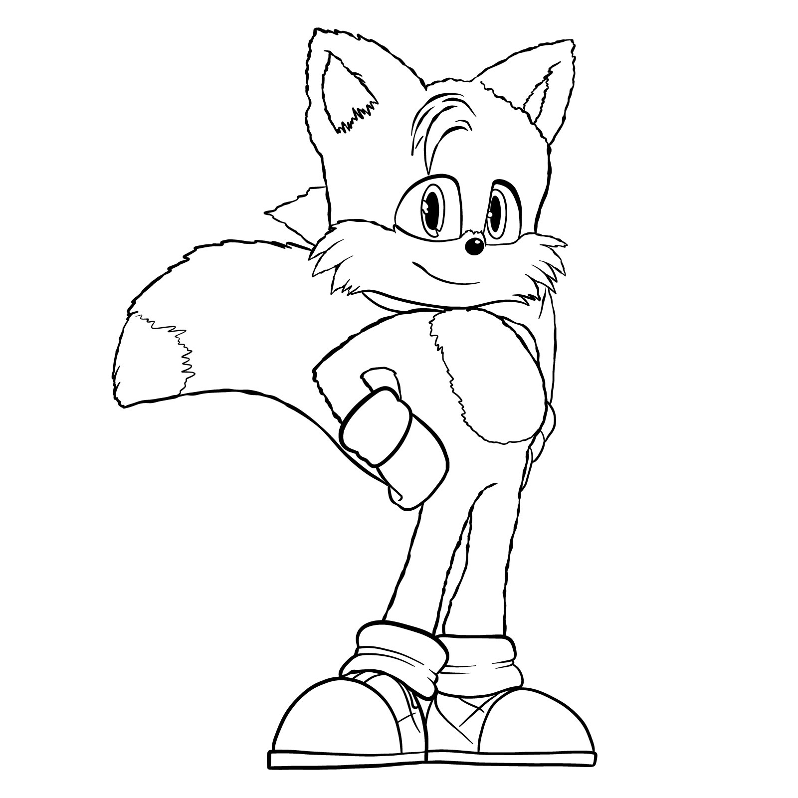 How to draw Tails (movie version) - final step