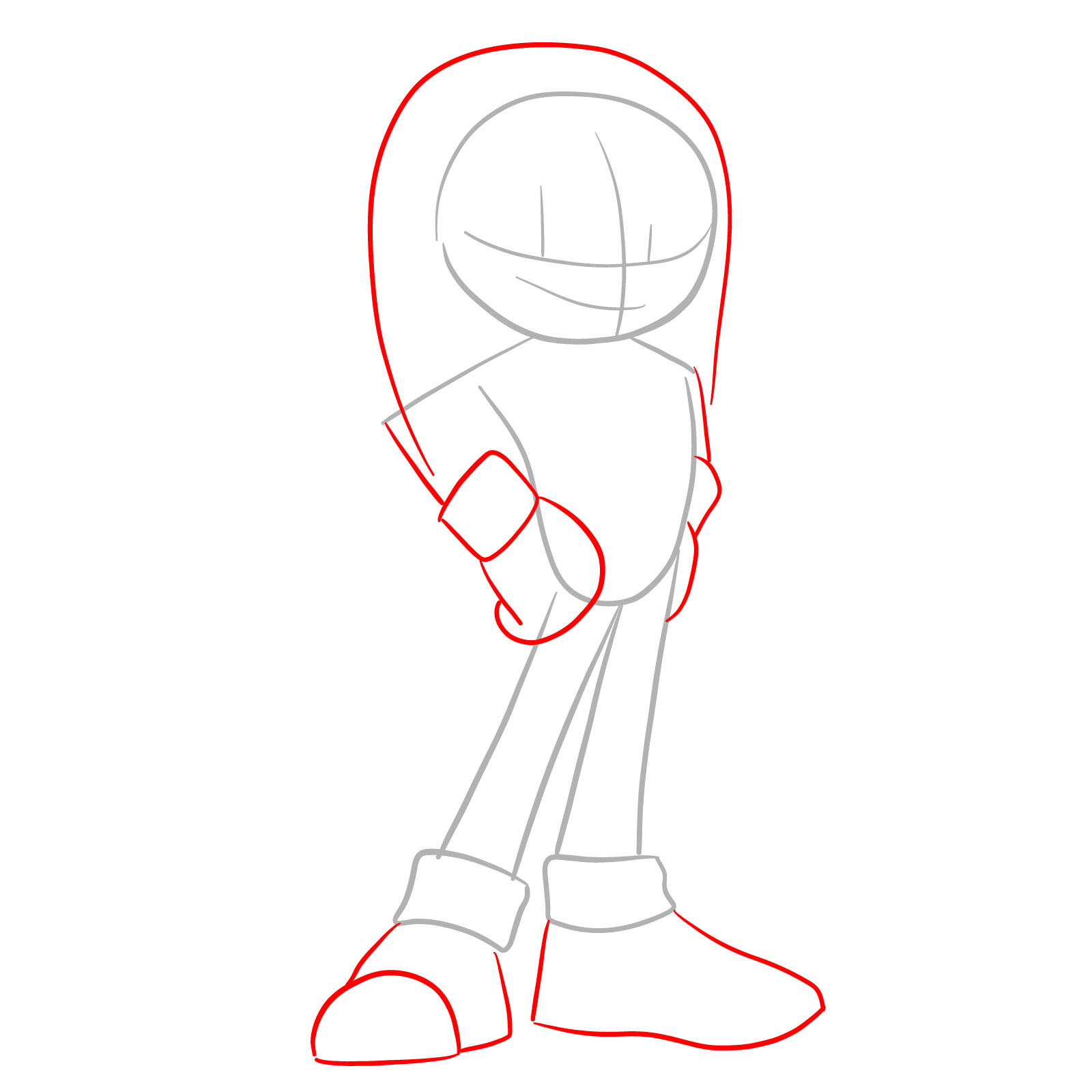 How to draw Knuckles from the movie - step 03