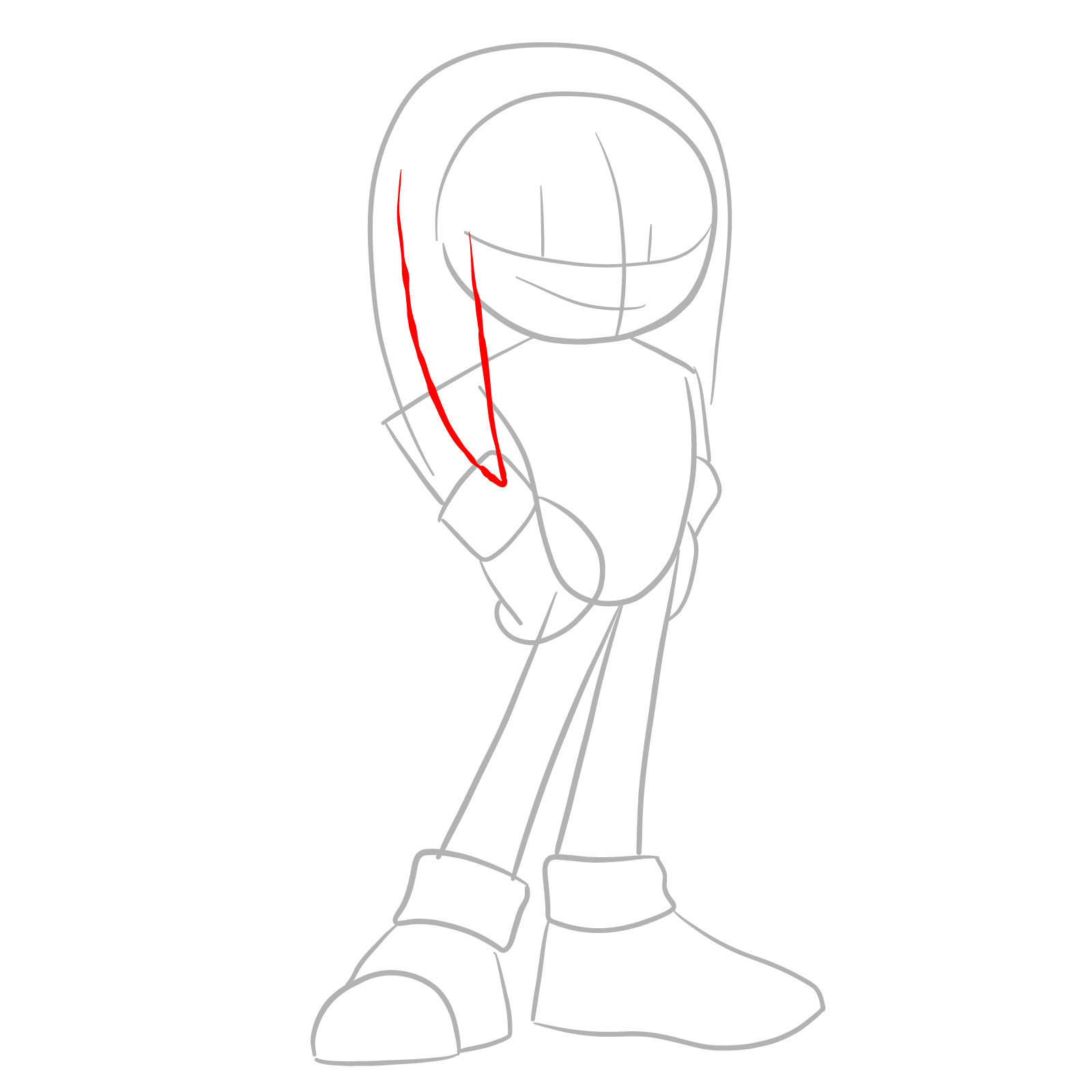 How to draw Knuckles from the movie - step 04