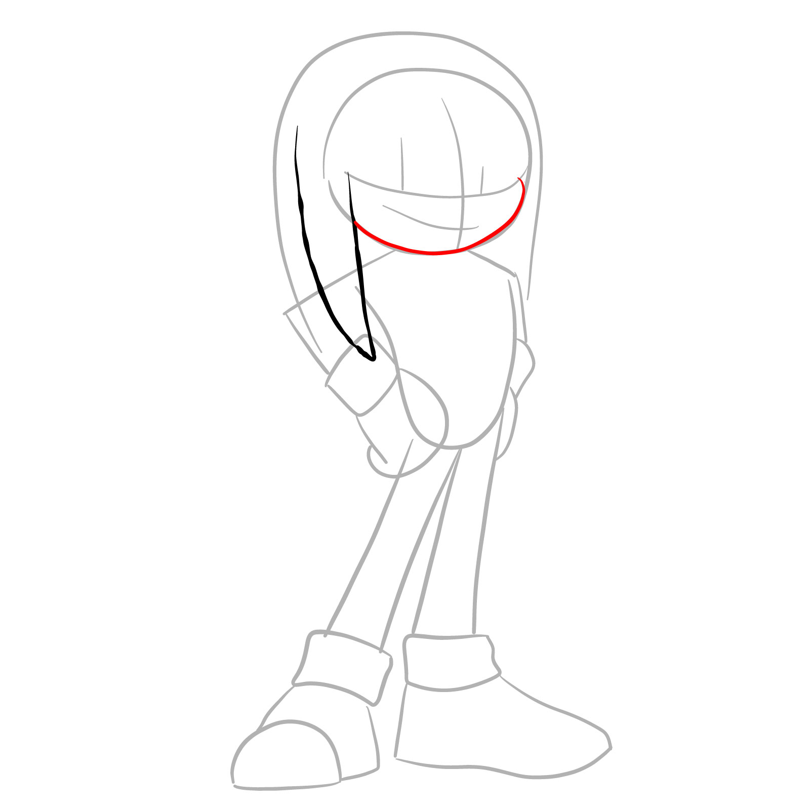 How to draw Knuckles from the movie - step 05