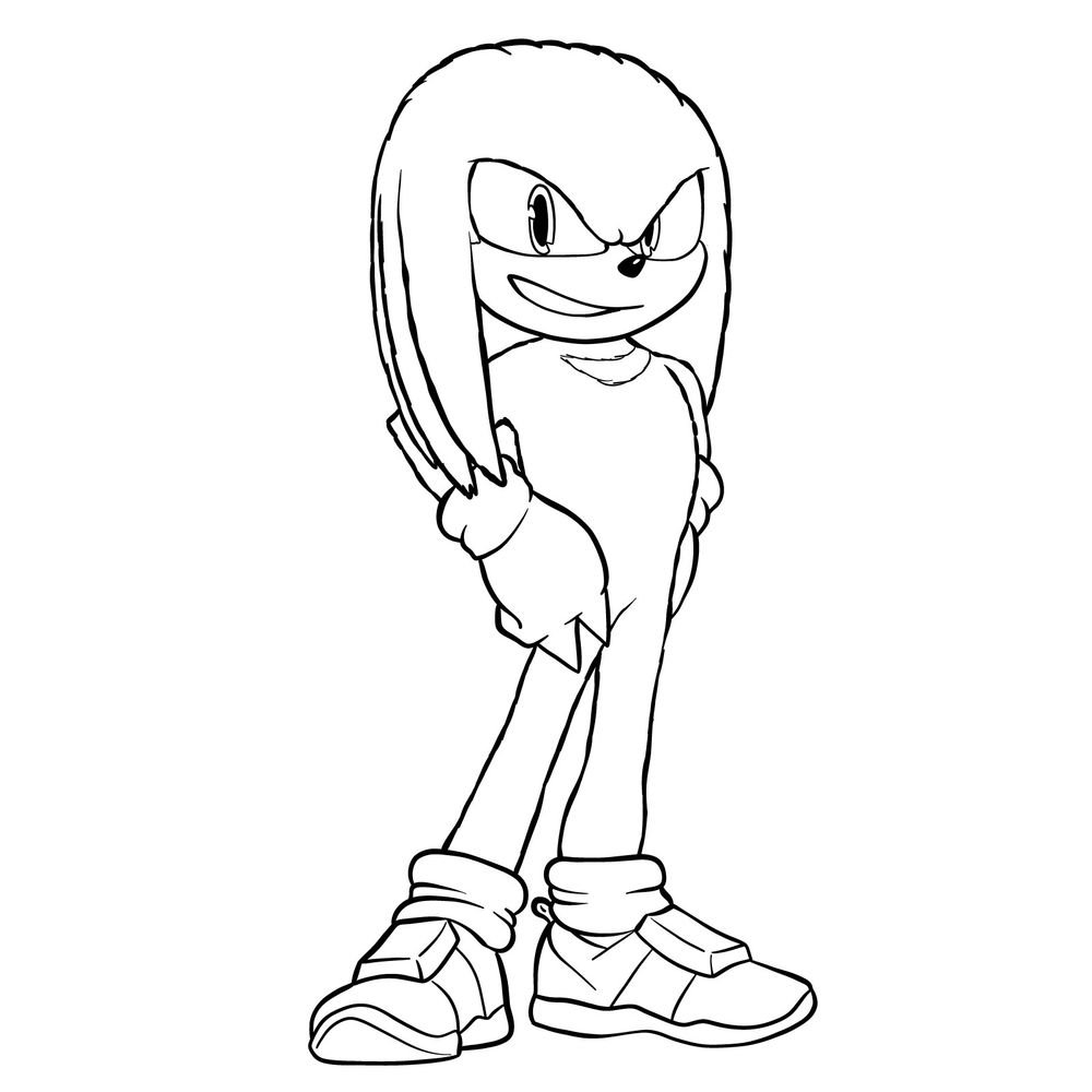 How to draw Knuckles from the movie