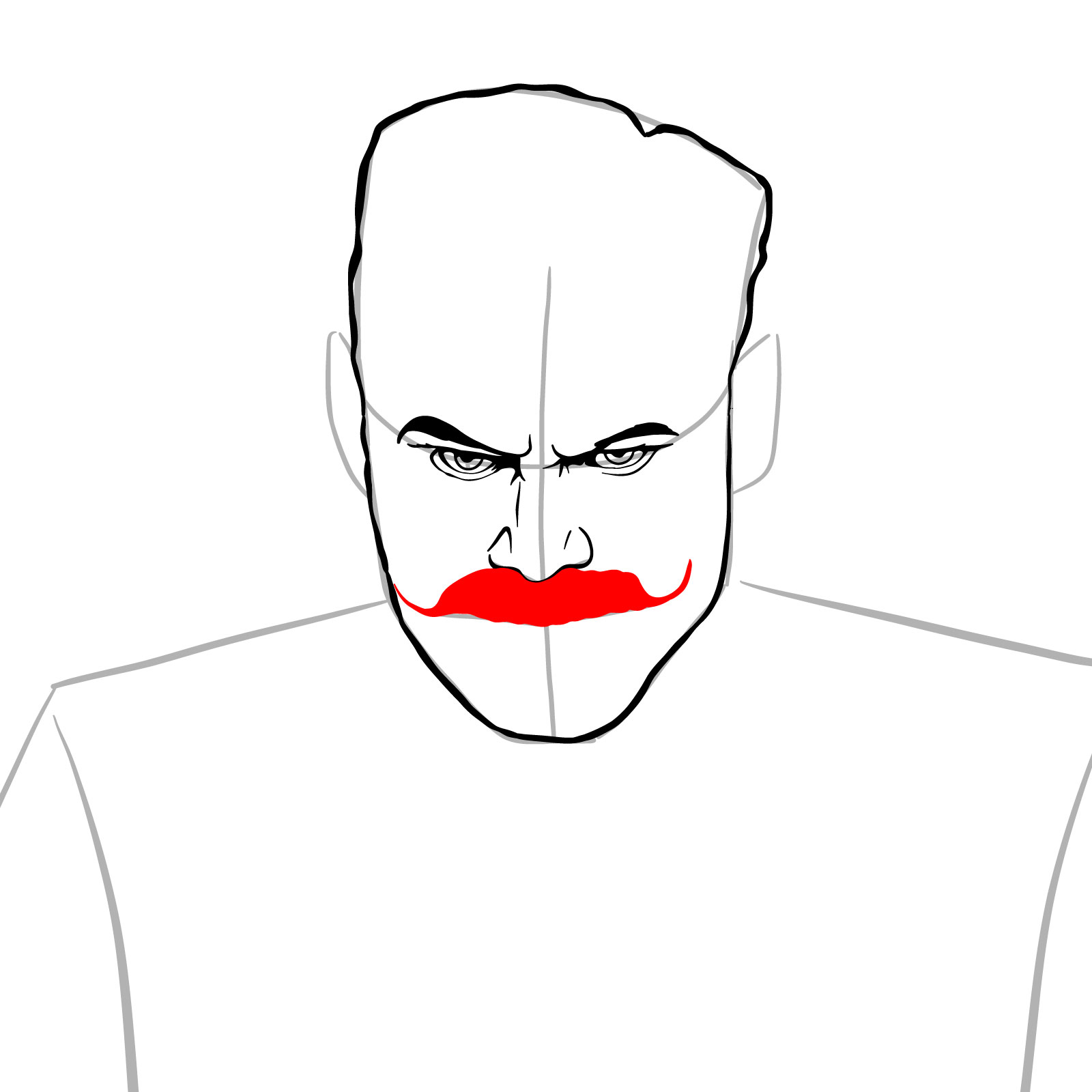 How to draw Doctor Robotnik from the 1st film - step 14