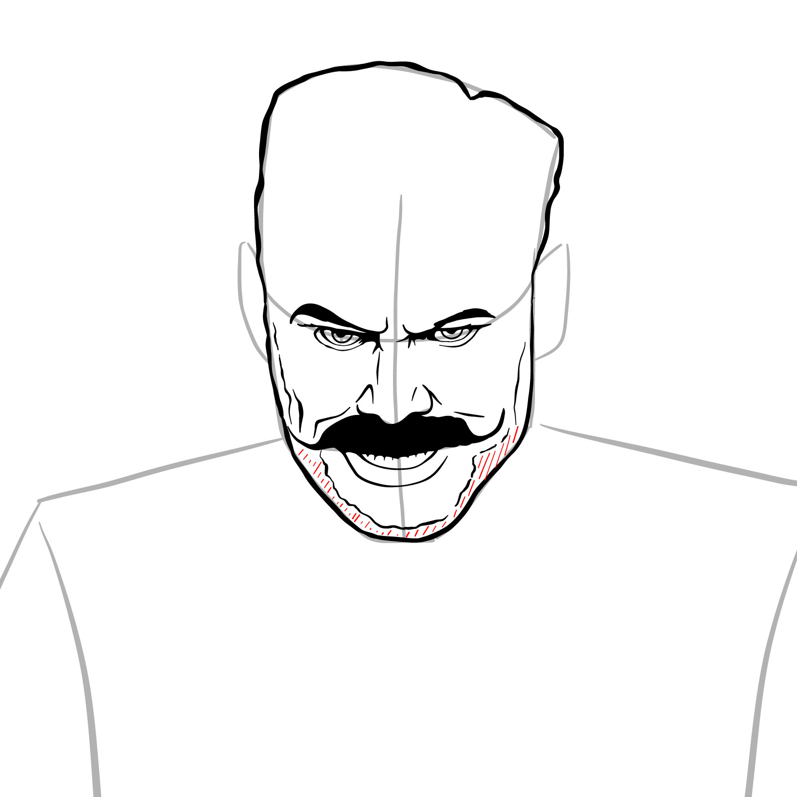 How to draw Doctor Robotnik from the 1st film - step 18